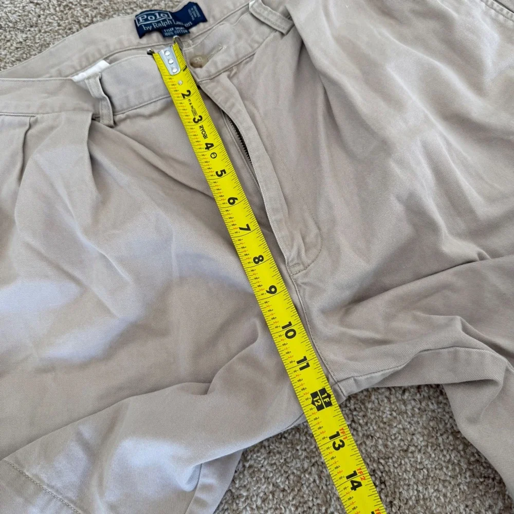 Polo Ralph Lauren Tyler Short Mens 34 (fits 32) Khaki Tan Pleated Chino Shorts